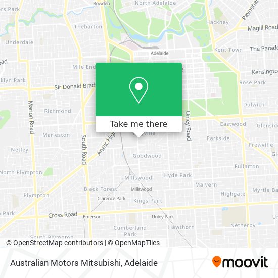 Mapa Australian Motors Mitsubishi