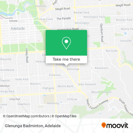 Glenunga Badminton map