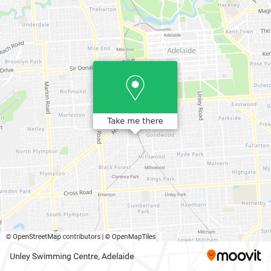 Mapa Unley Swimming Centre