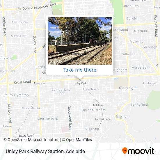 Mapa Unley Park Railway Station