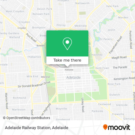 Mapa Adelaide Railway Station
