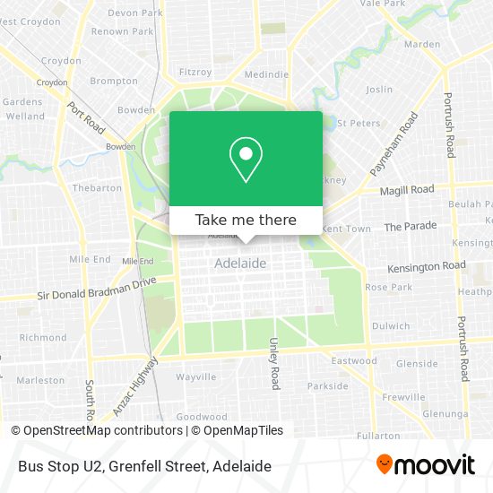 Mapa Bus Stop U2, Grenfell Street