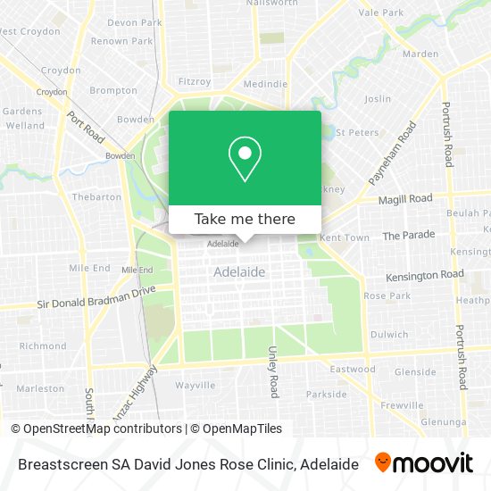 Breastscreen SA David Jones Rose Clinic map