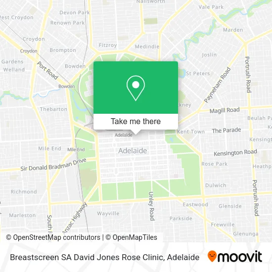 Mapa Breastscreen SA David Jones Rose Clinic