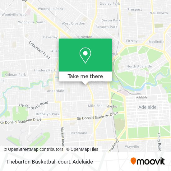 Mapa Thebarton Basketball court