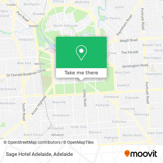 Sage Hotel Adelaide map