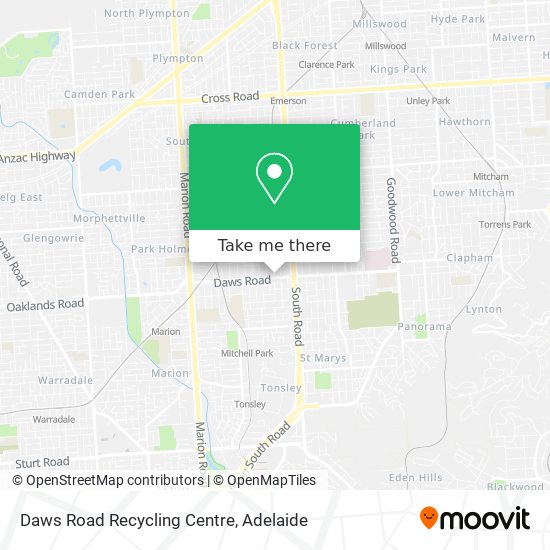 Daws Road Recycling Centre map