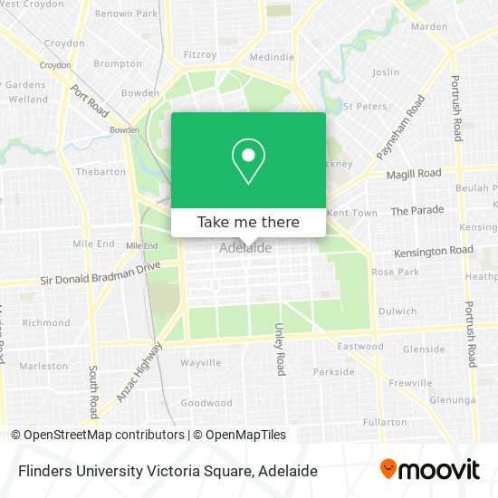 Mapa Flinders University Victoria Square