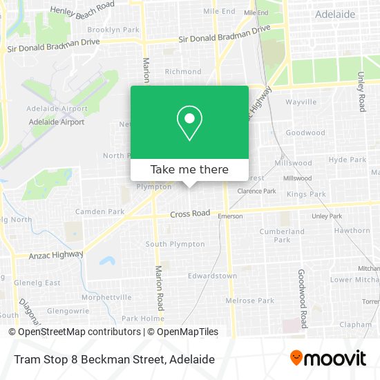 Tram Stop 8 Beckman Street map