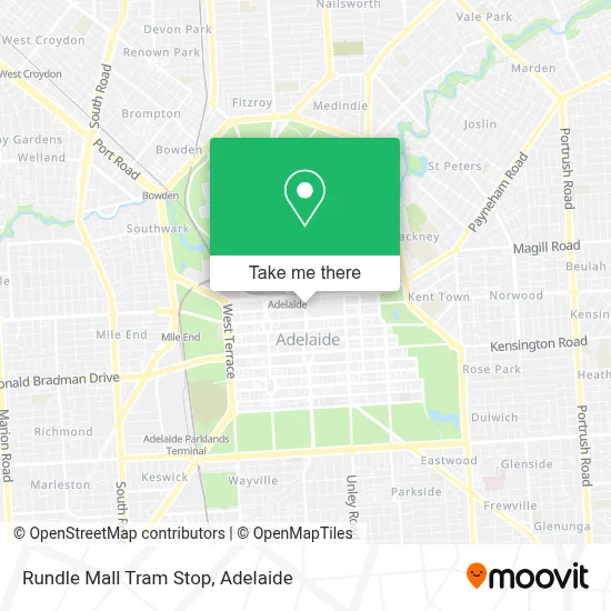 Mapa Rundle Mall Tram Stop