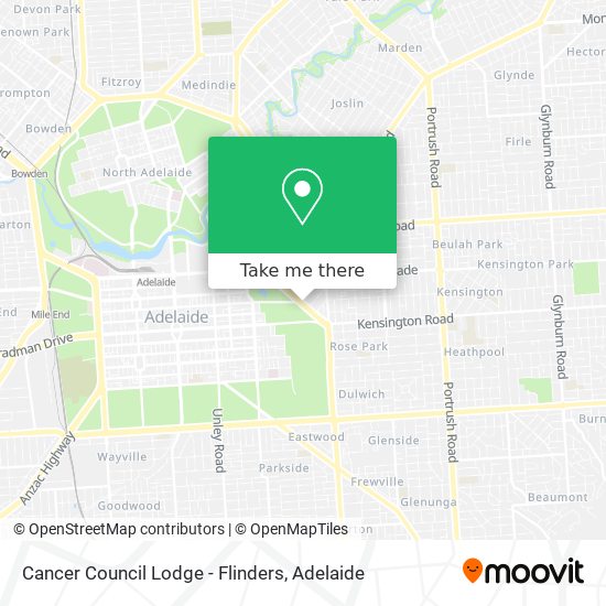 Cancer Council Lodge - Flinders map