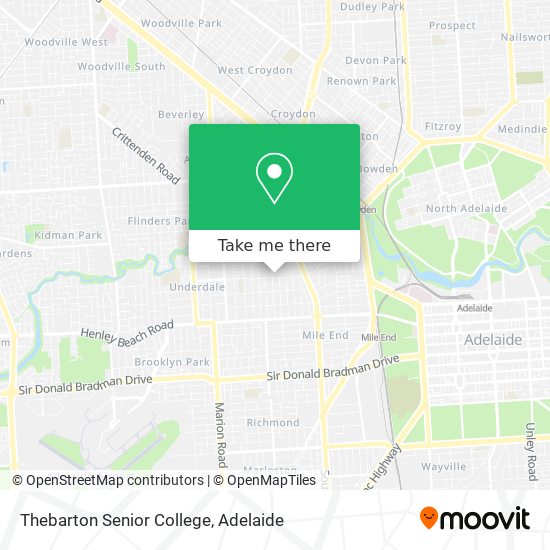 Mapa Thebarton Senior College