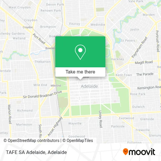 Mapa TAFE SA Adelaide