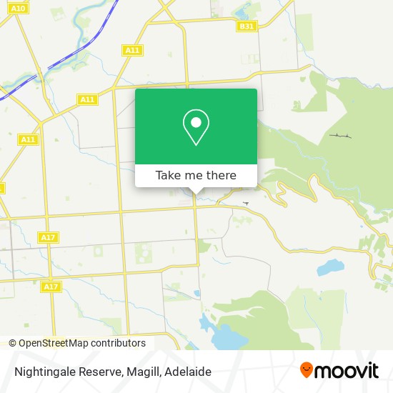 Mapa Nightingale Reserve, Magill