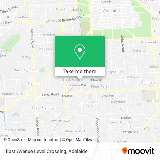 East Avenue Level Crossing map