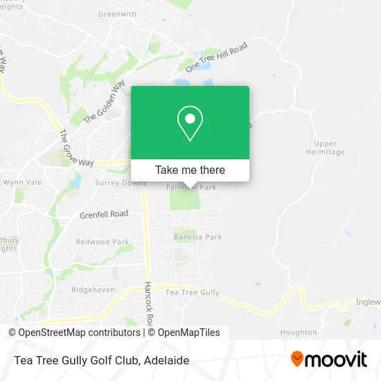 Mapa Tea Tree Gully Golf Club