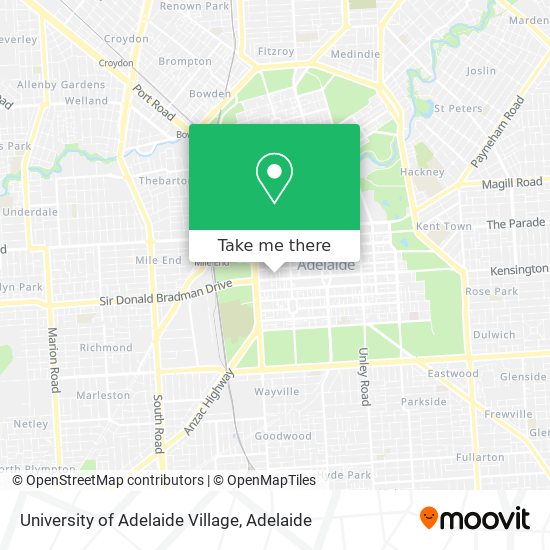 Mapa University of Adelaide Village