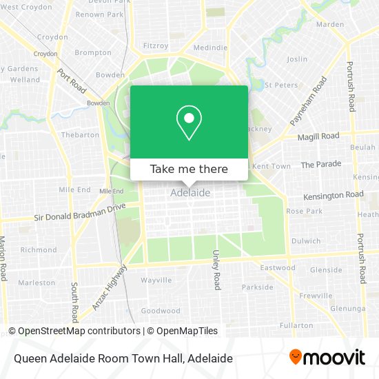 Queen Adelaide Room Town Hall map