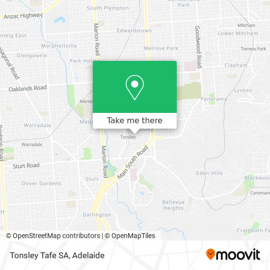 Mapa Tonsley Tafe SA