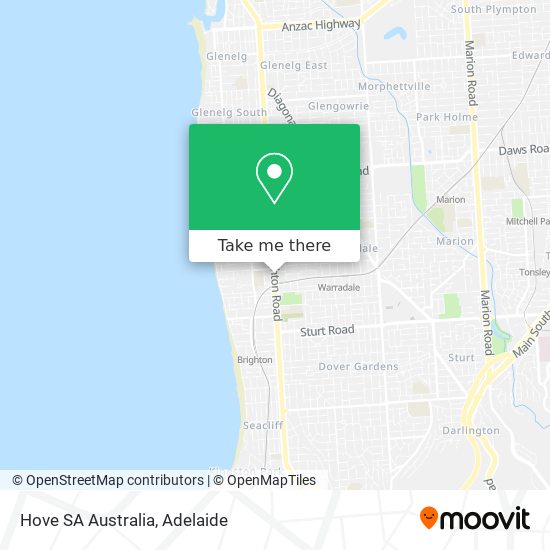 Hove SA Australia map