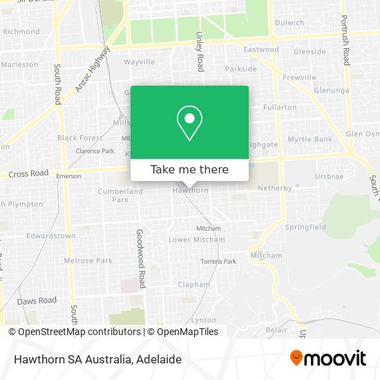 Mapa Hawthorn SA Australia