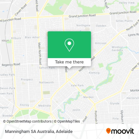 Mapa Manningham SA Australia