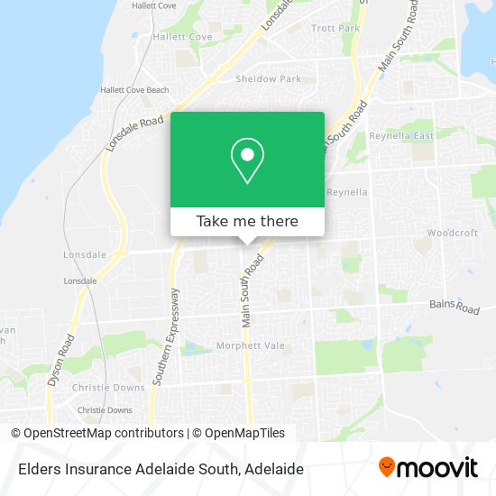 Mapa Elders Insurance Adelaide South