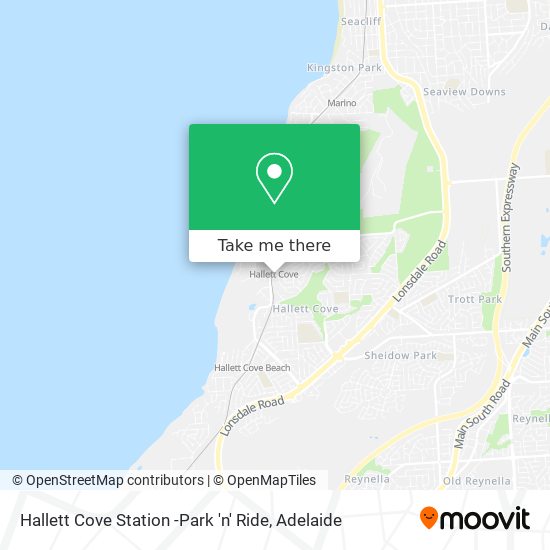 Mapa Hallett Cove Station -Park 'n' Ride