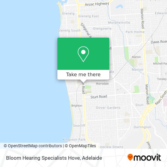 Bloom Hearing Specialists Hove map