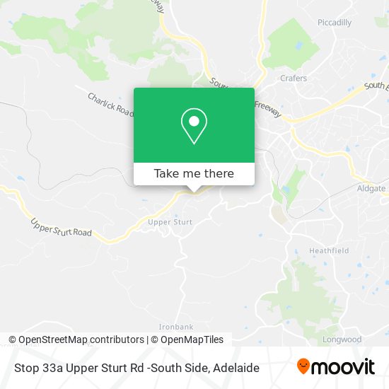 Stop 33a Upper Sturt Rd -South Side map