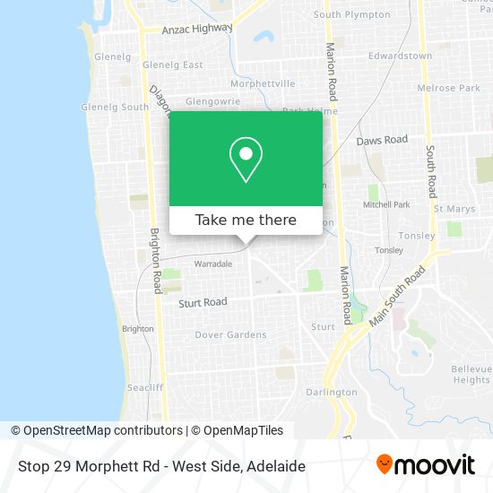 Mapa Stop 29 Morphett Rd - West Side