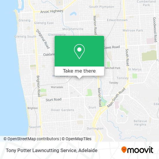 Tony Potter Lawncutting Service map