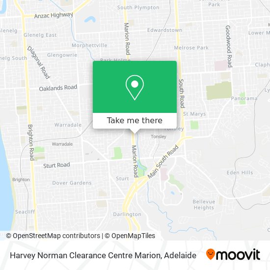 Harvey Norman Clearance Centre Marion map