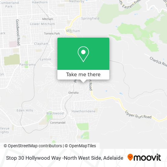 Stop 30 Hollywood Way -North West Side map