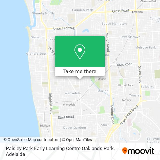 Paisley Park Early Learning Centre Oaklands Park map