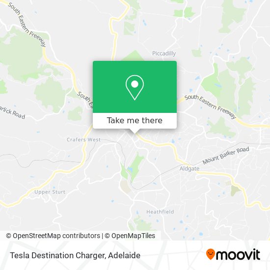 Mapa Tesla Destination Charger