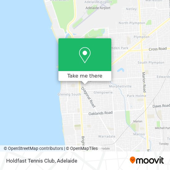 Mapa Holdfast Tennis Club