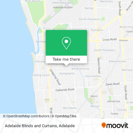 Adelaide Blinds and Curtains map