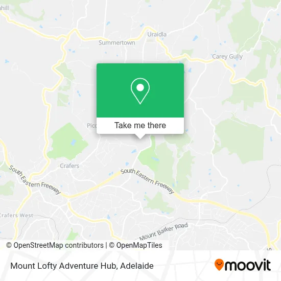 Mapa Mount Lofty Adventure Hub