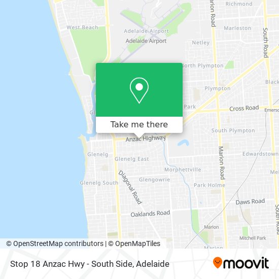 Stop 18 Anzac Hwy - South Side map