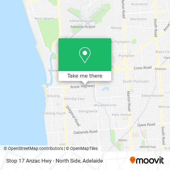 Mapa Stop 17 Anzac Hwy - North Side