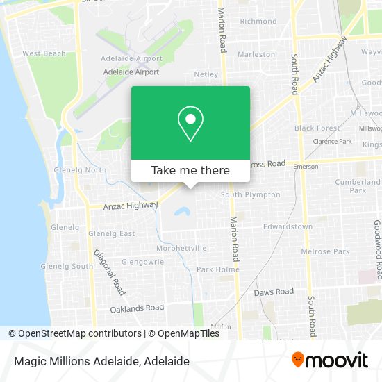 Mapa Magic Millions Adelaide