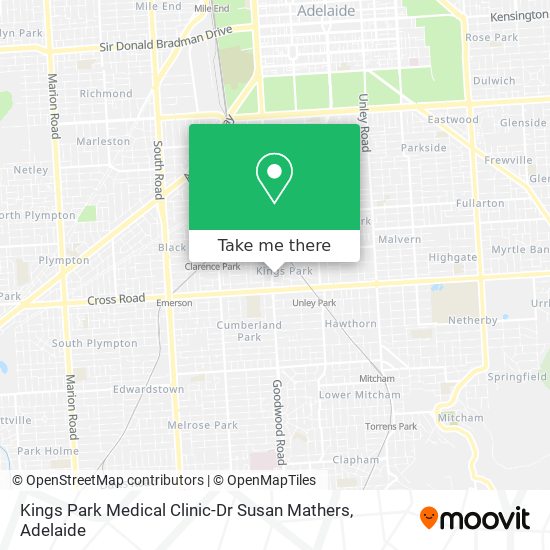 Mapa Kings Park Medical Clinic-Dr Susan Mathers