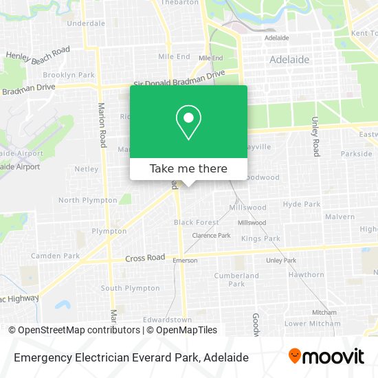 Emergency Electrician Everard Park map