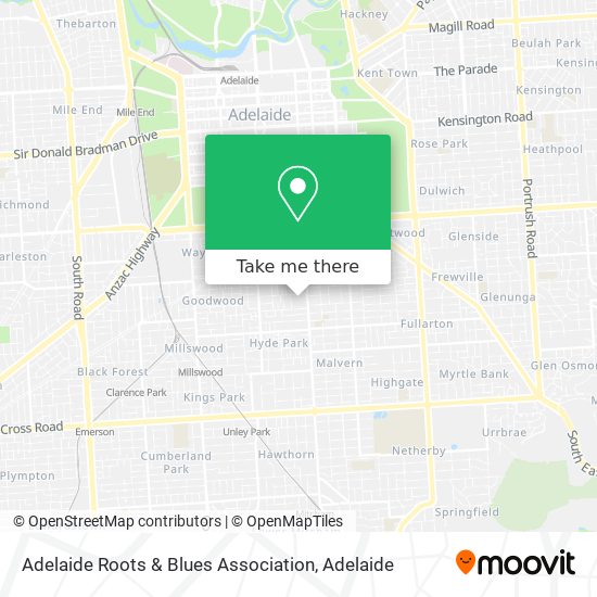 Mapa Adelaide Roots & Blues Association