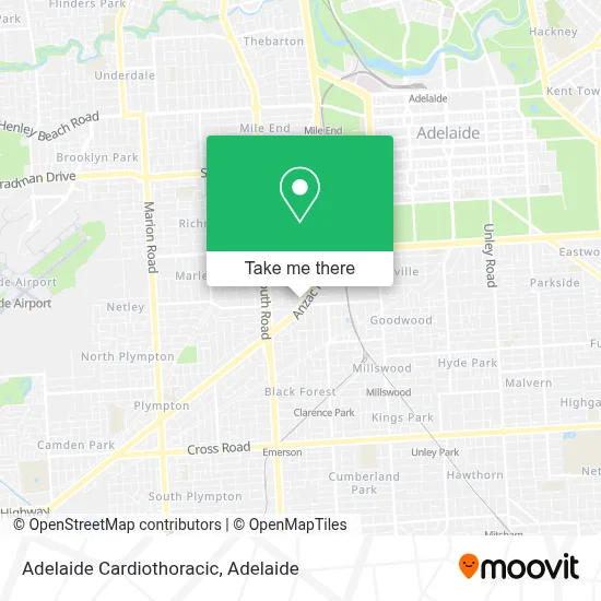Mapa Adelaide Cardiothoracic