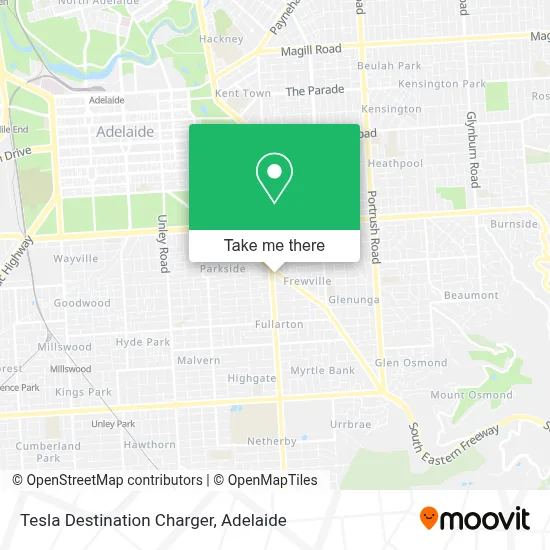 Mapa Tesla Destination Charger