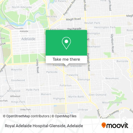 Mapa Royal Adelaide Hospital-Glenside