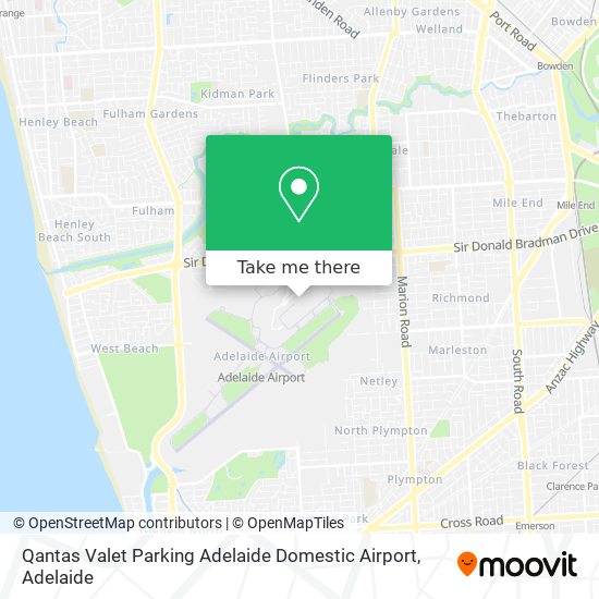 Qantas Valet Parking Adelaide Domestic Airport map