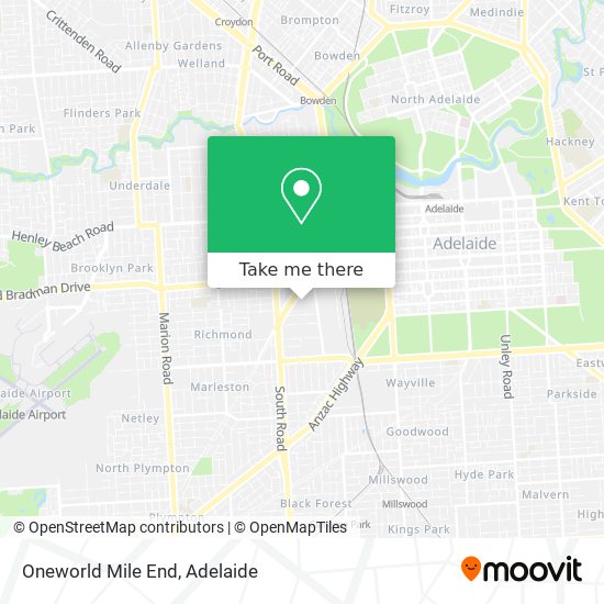 Mapa Oneworld Mile End